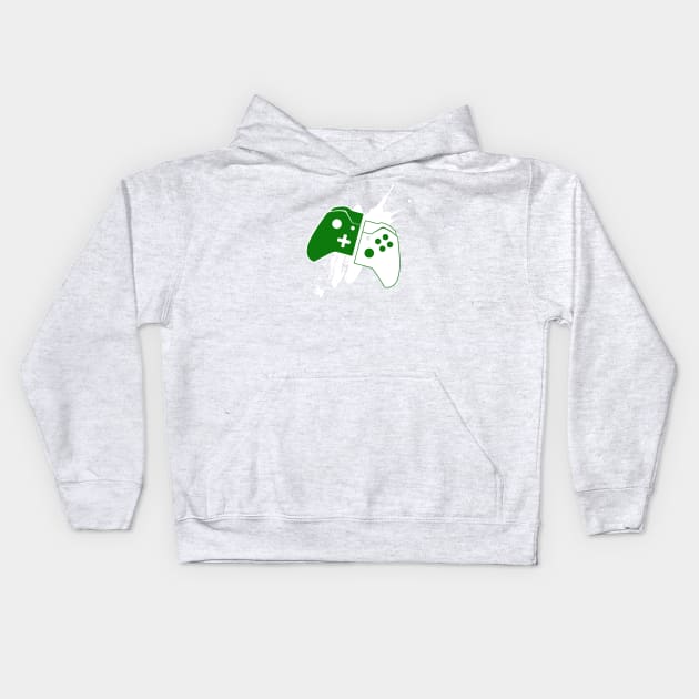 Xbox Control Paint Splash Kids Hoodie by damienmayfield.com